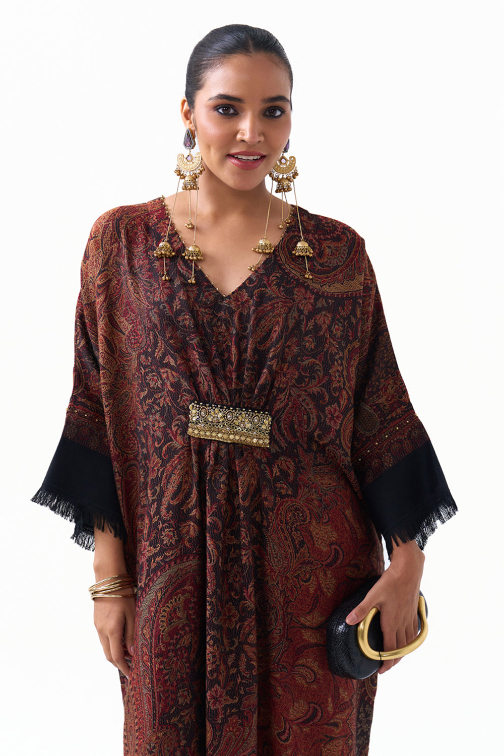 Layla Embroidered Shawl Kaftan