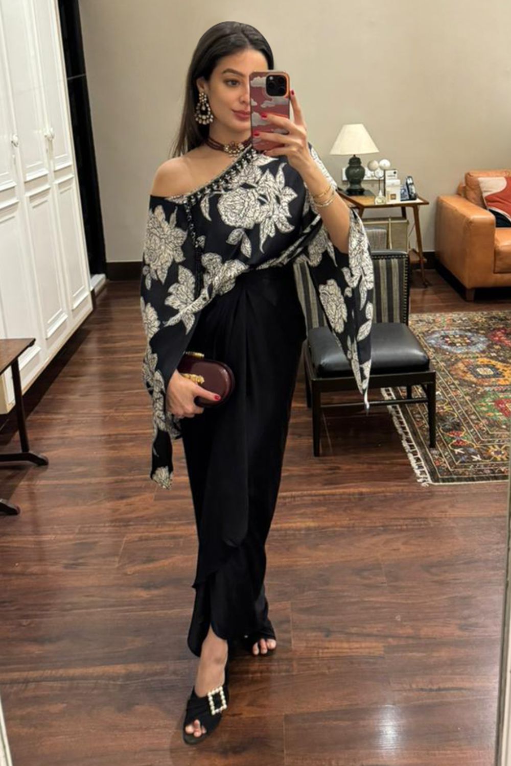 Tarini Manchanda In Our Rosetta Hand-Embroidered Cape Top & Skirt Set